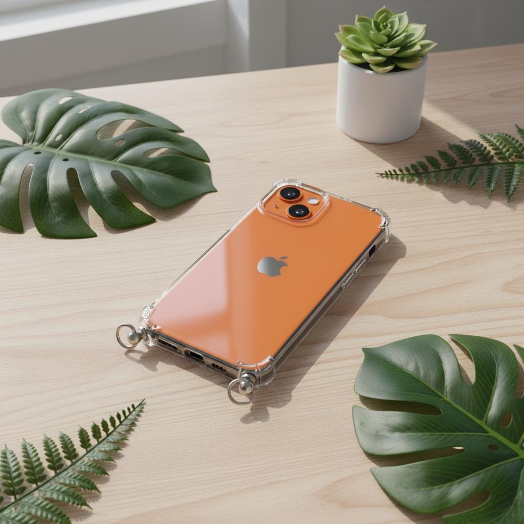 Clear iPhone Case with Strap Loops – Crossbody Phone Case, Lanyard & Chain Compatible