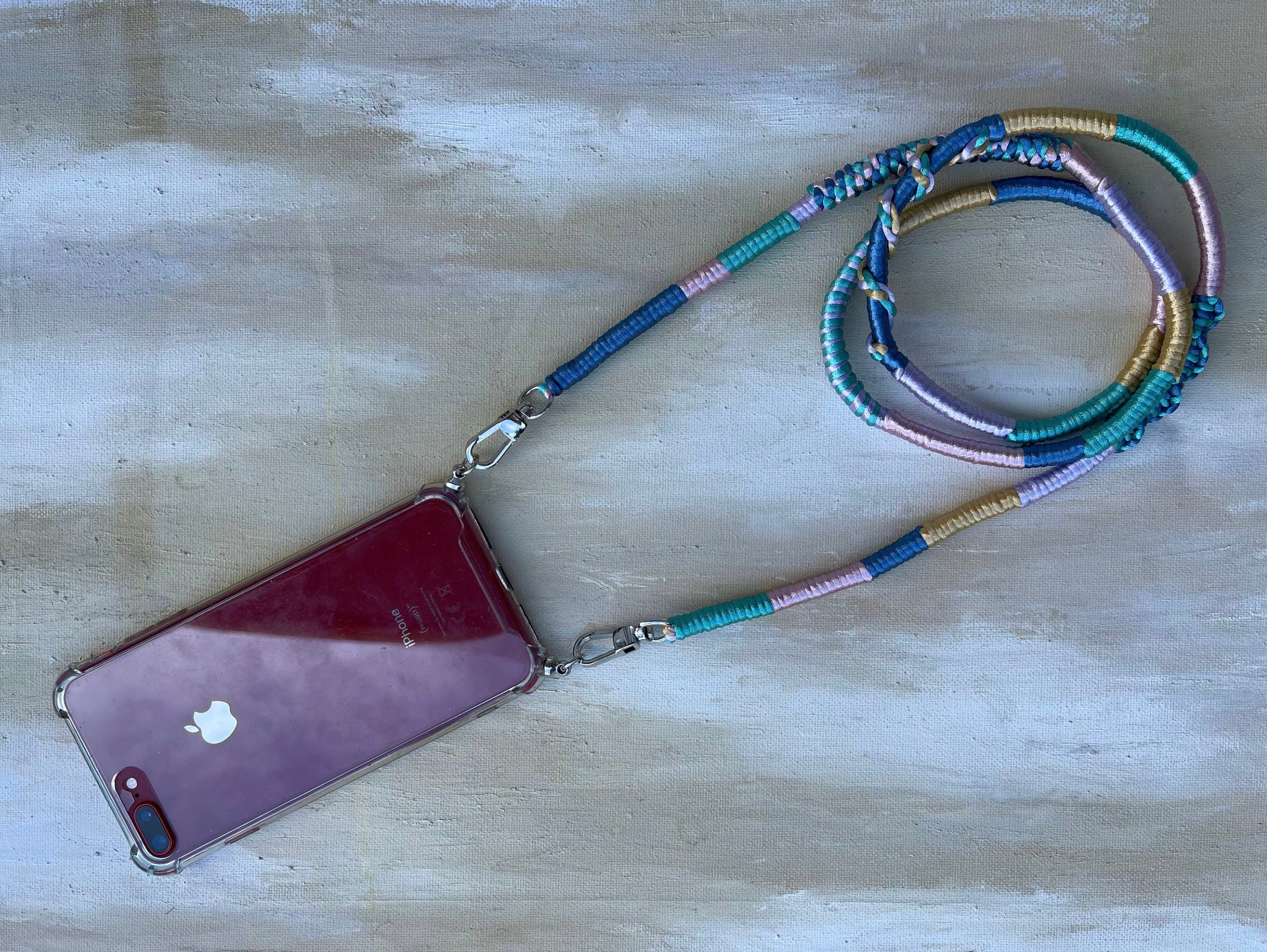 Colorful Phone Lanyard Straps Transparent iPhone Case