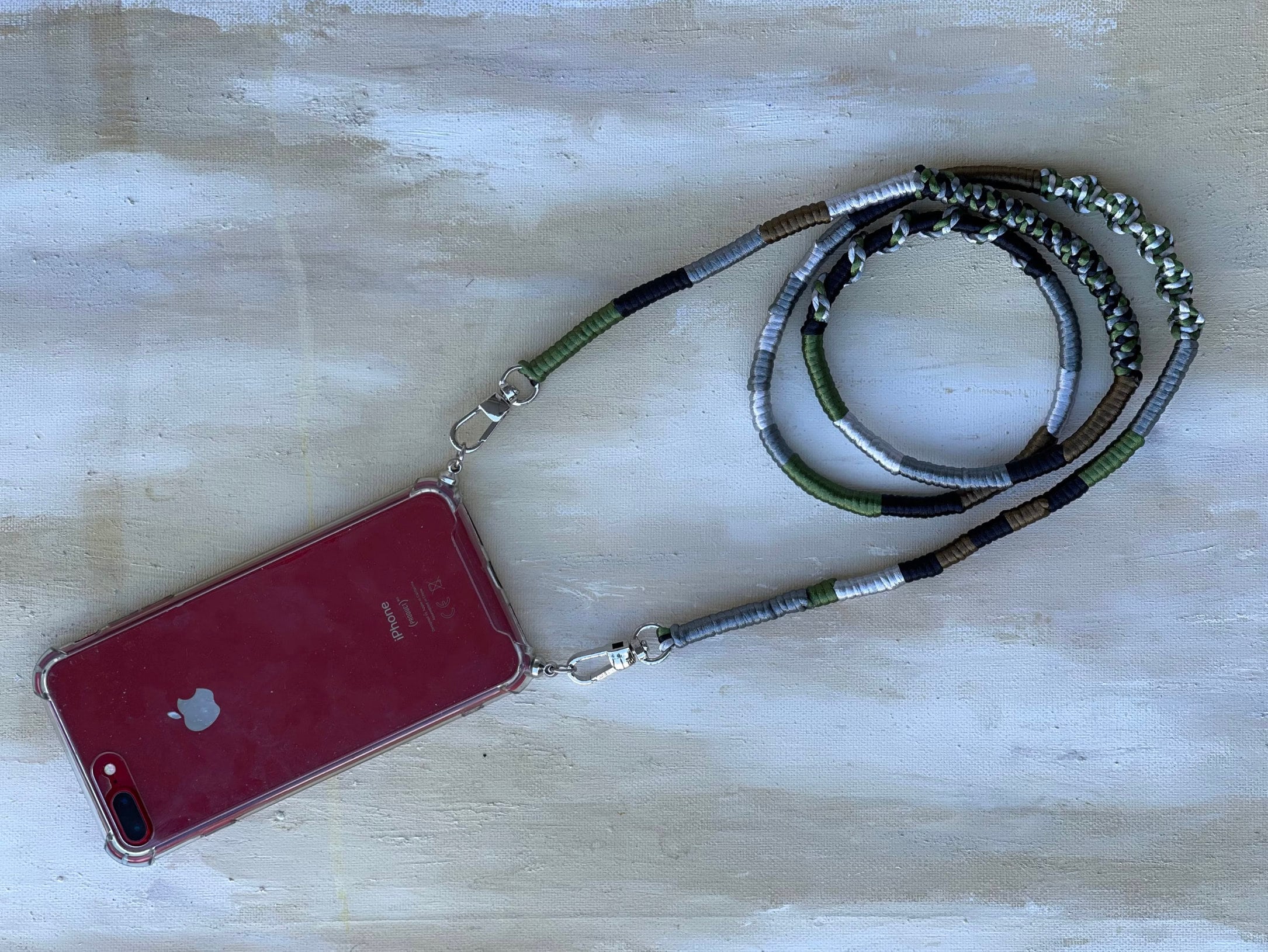 Colorful Phone Lanyard Straps Transparent iPhone Case