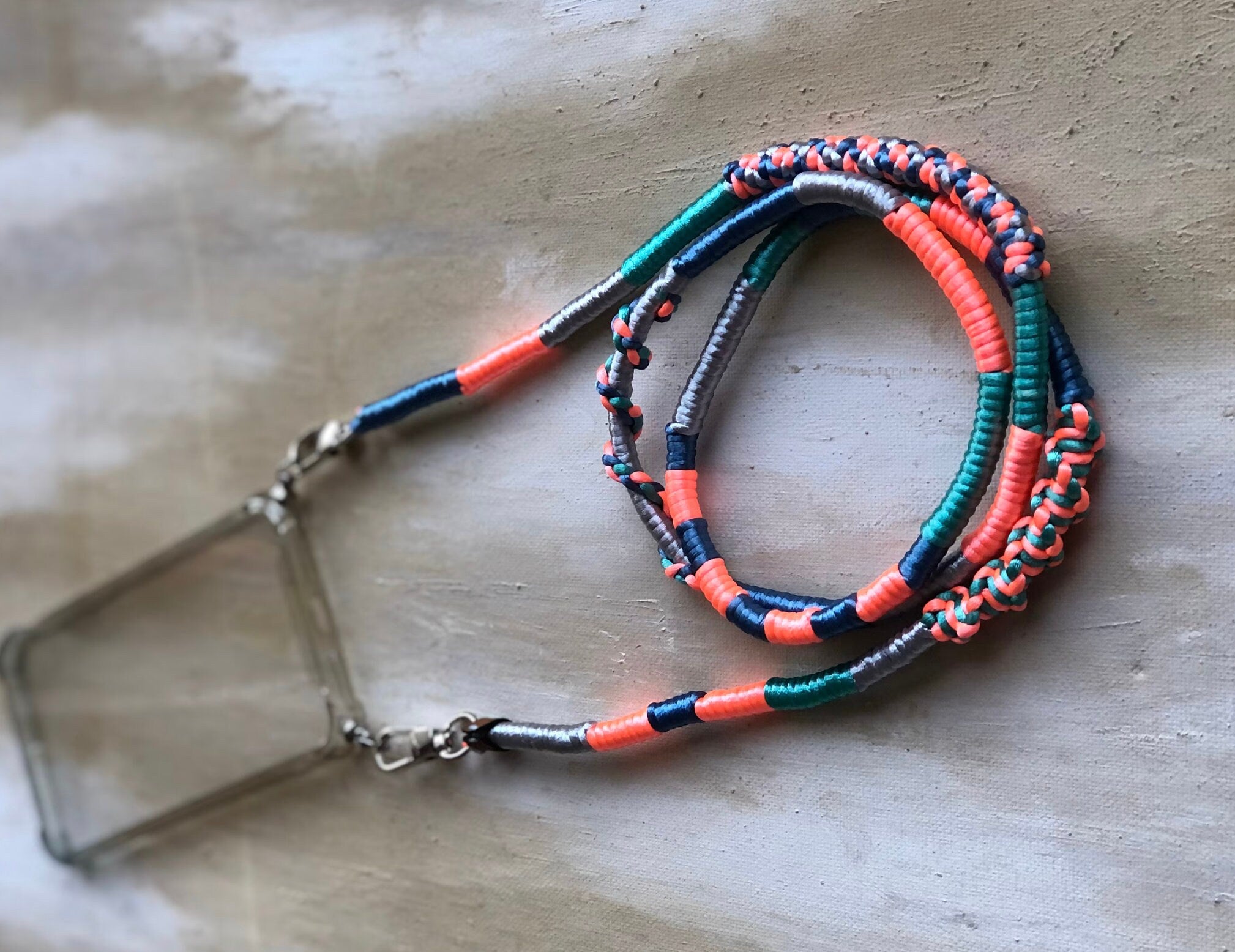 Colorful Phone Lanyard Straps Transparent iPhone Case