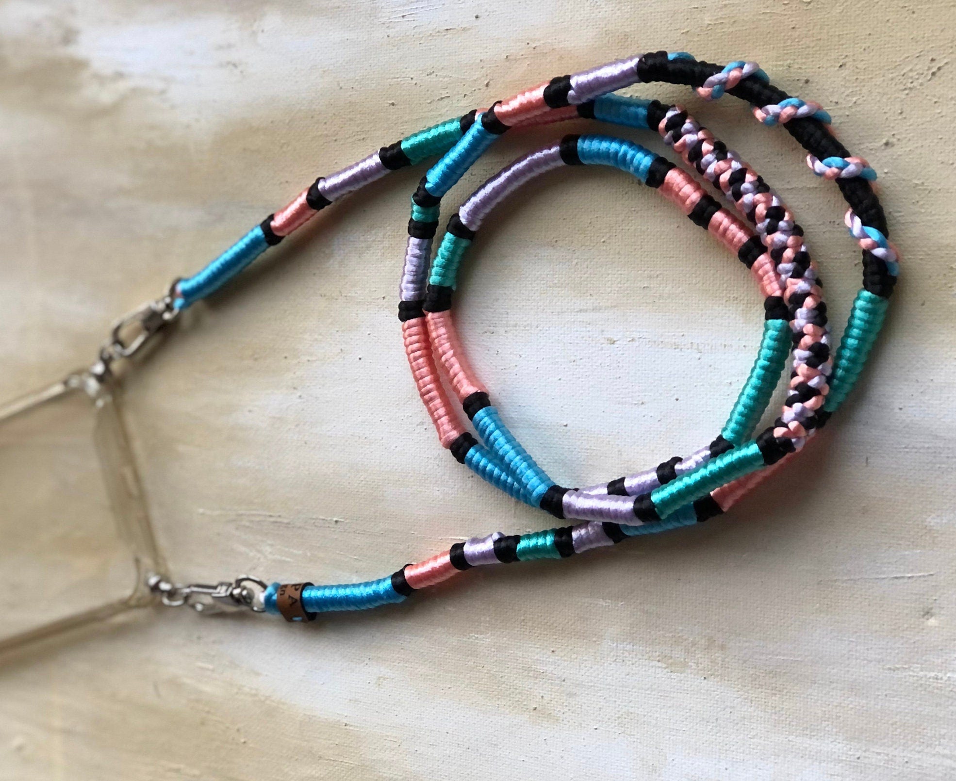 Colorful Phone Lanyard Straps Transparent iPhone Case