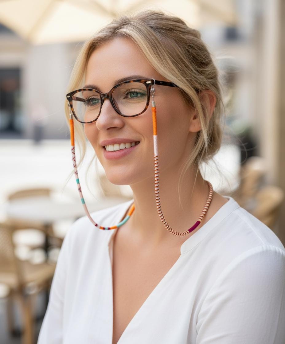 Eyeglass Strap Glasses Chain, Handmade Sunglass Strap, Multicolor Eyeglass Lanyard, Unisex Glasses Holder