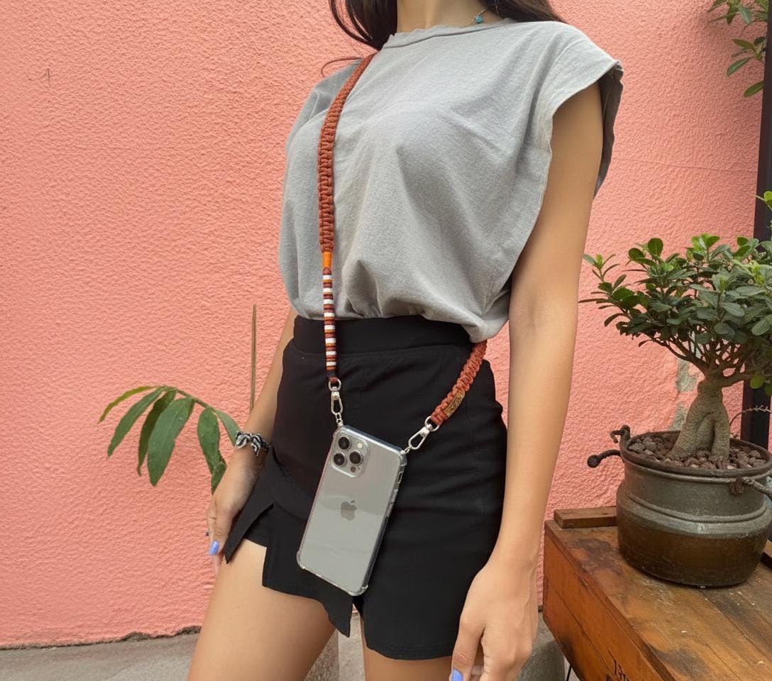 Macrame Phone Cord Case Lanyard Bag Strap