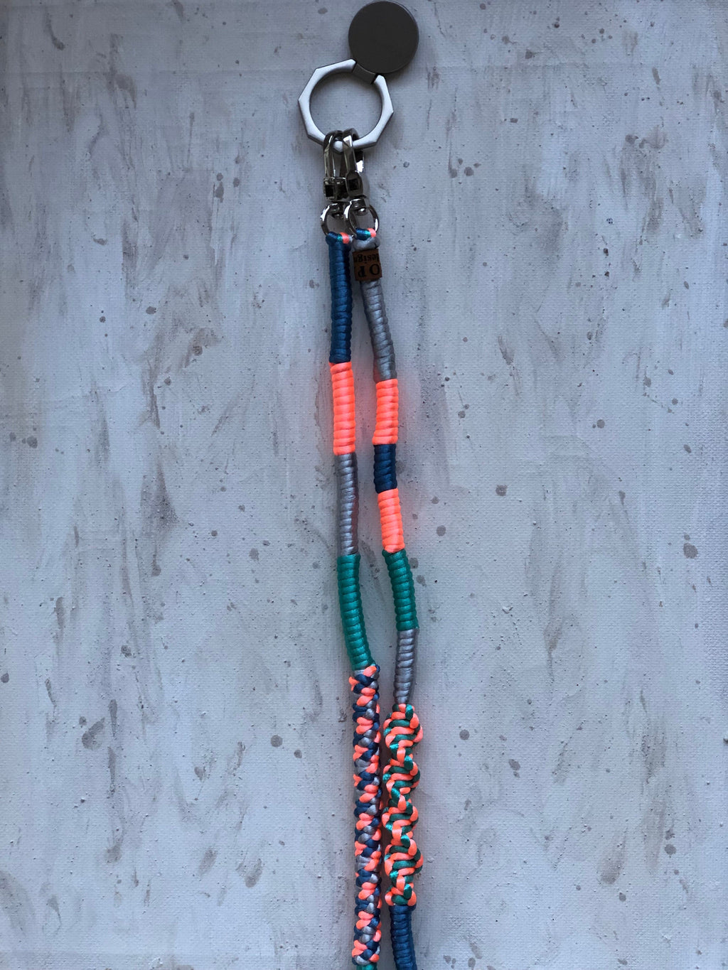 Neon Orange Green Shiny Satin Wrapped Yarn Mobile Phone Lanyard Cord Straps