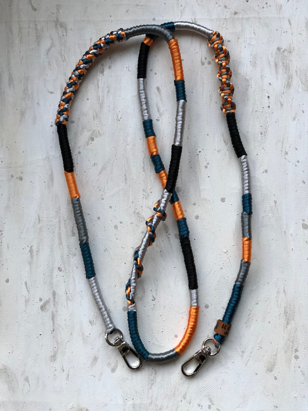 Neon Orange Grey Shiny Satin Mobile Phone Lanyard Cord Straps