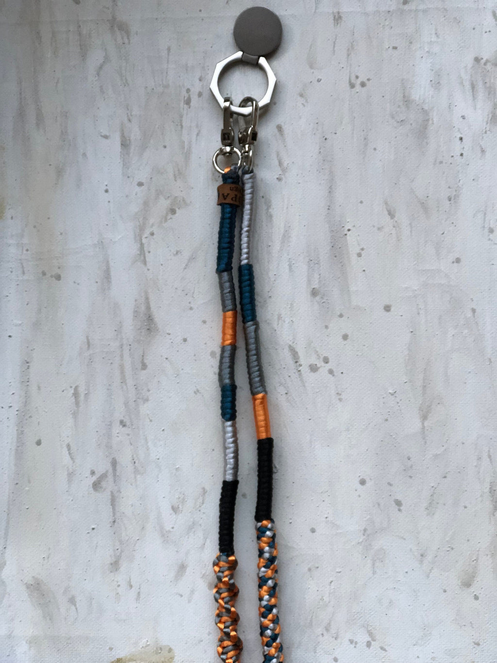 Neon Orange Grey Shiny Satin Mobile Phone Lanyard Cord Straps