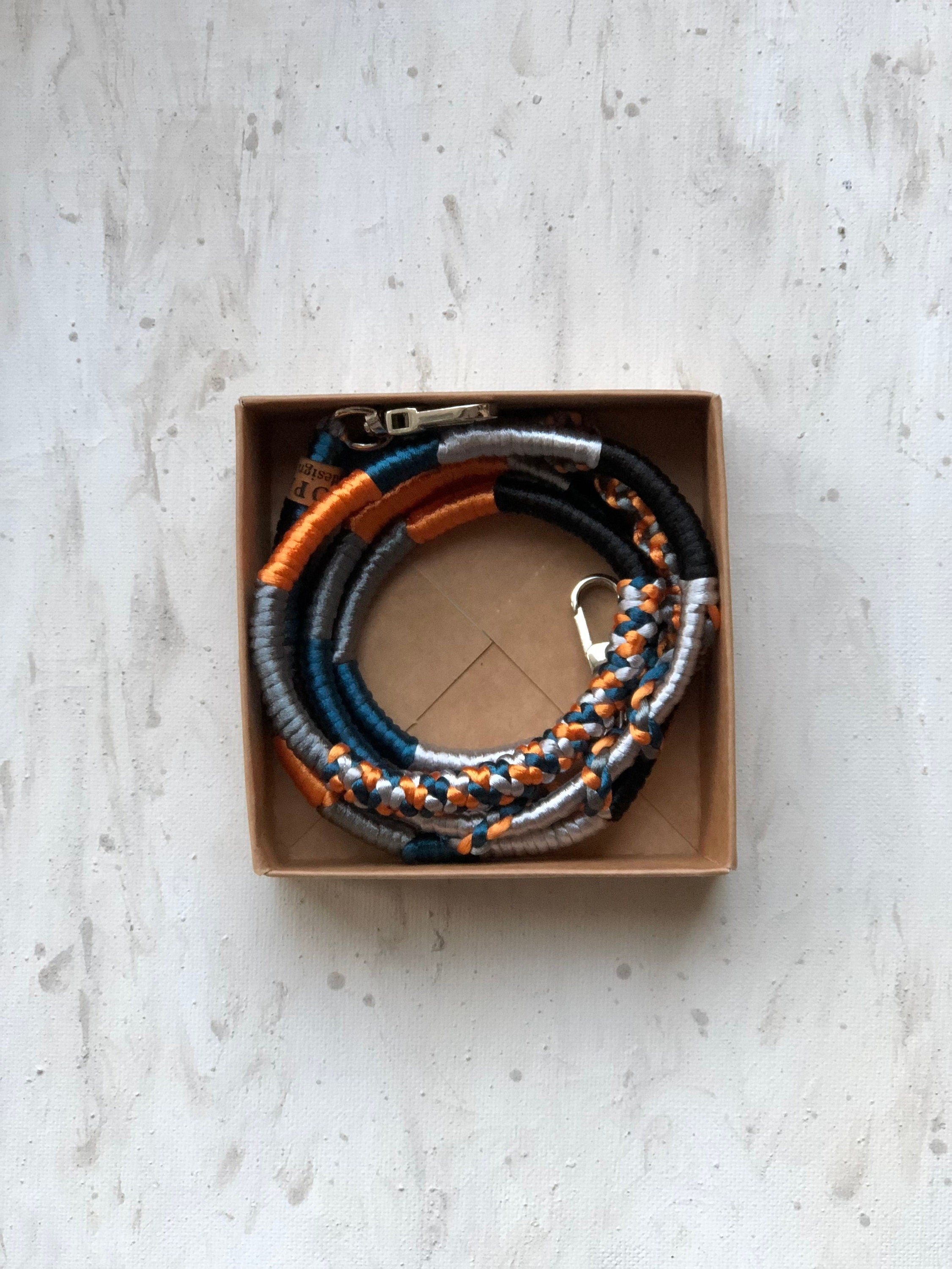 Neon Orange Grey Shiny Satin Mobile Phone Lanyard Cord Straps