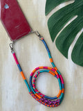 Neon Pink Orange Shiny Satin Mobile Phone Lanyard Cord Straps