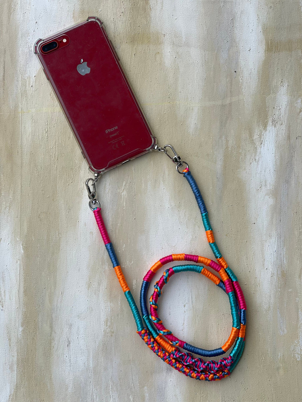Neon Pink Orange Shiny Satin Mobile Phone Lanyard Cord Straps