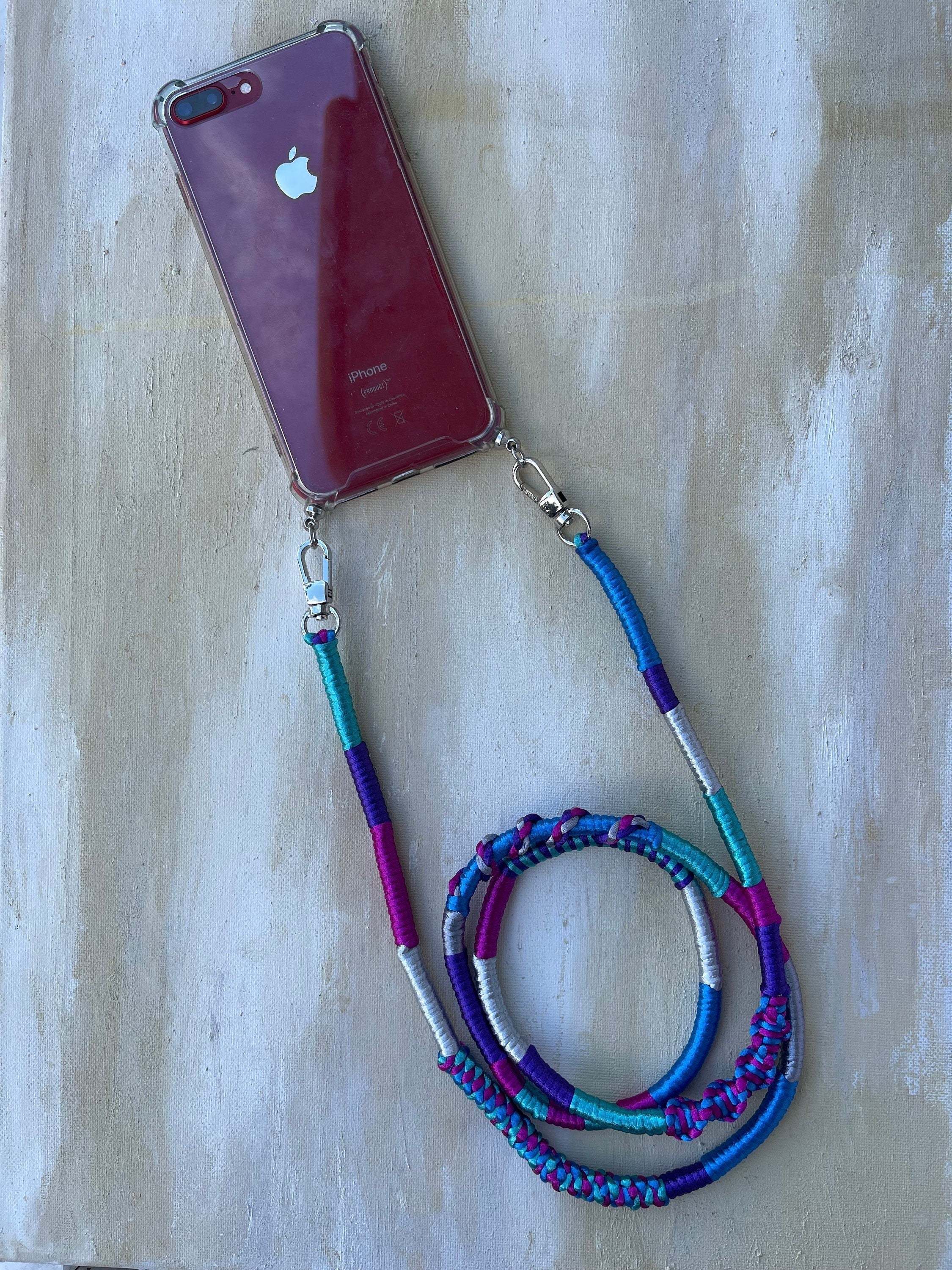 Phone Case Lanyard Strap – Blue Purple Cord, Neck Phone Holder