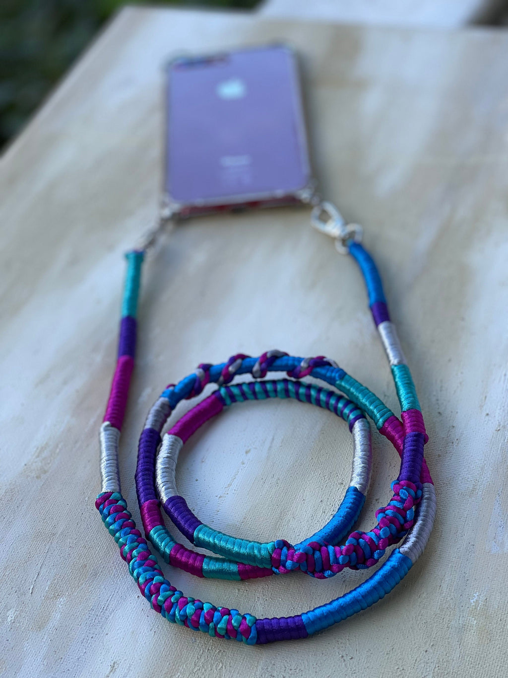 Phone Case Lanyard Strap – Blue Purple Cord, Neck Phone Holder