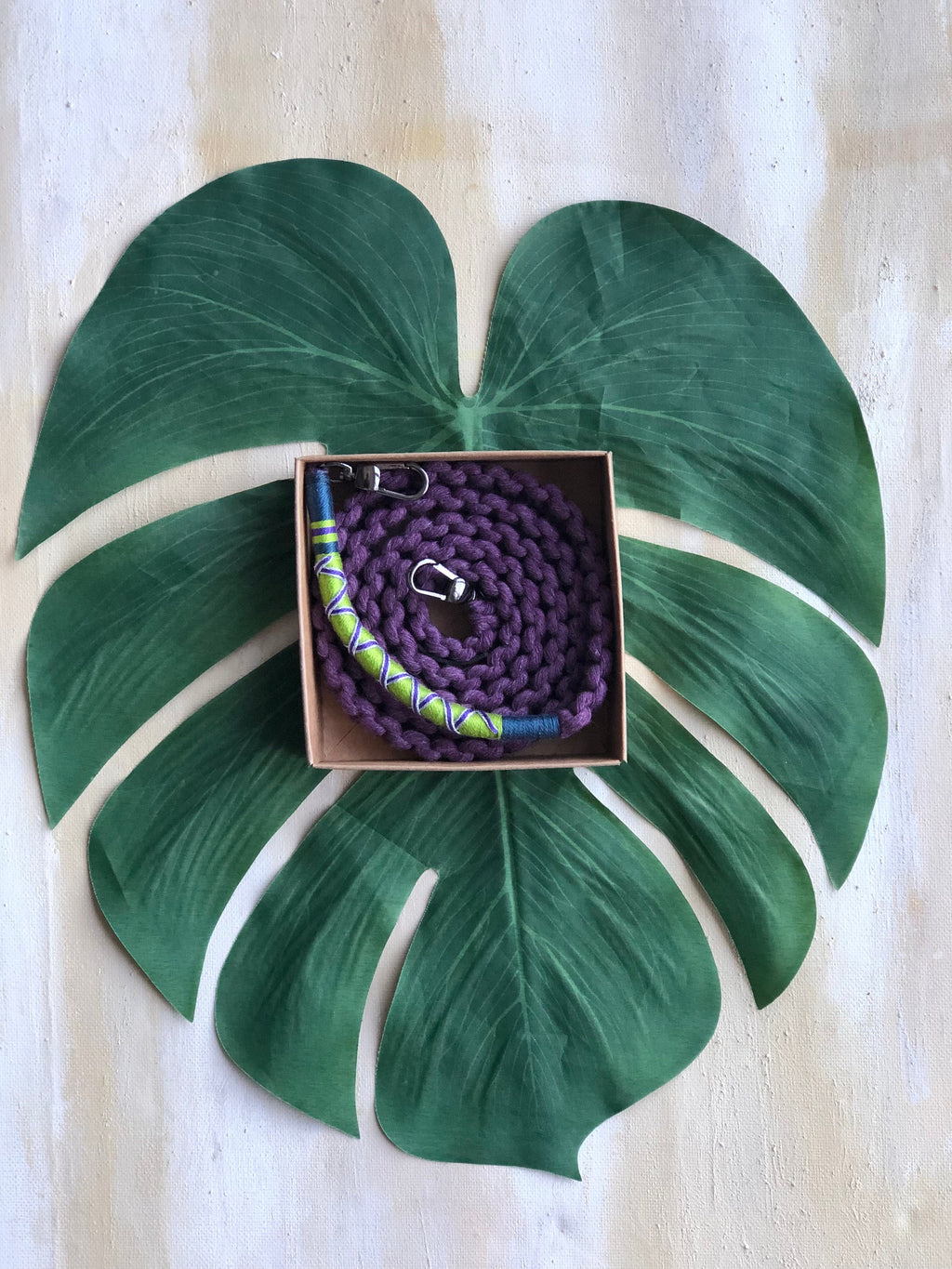 Phone Case Strap, Purple & Green Yarn