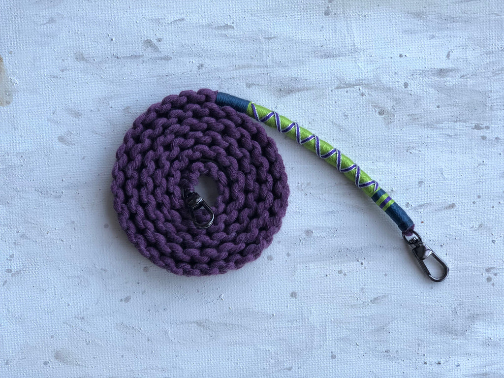 Phone Case Strap, Purple & Green Yarn