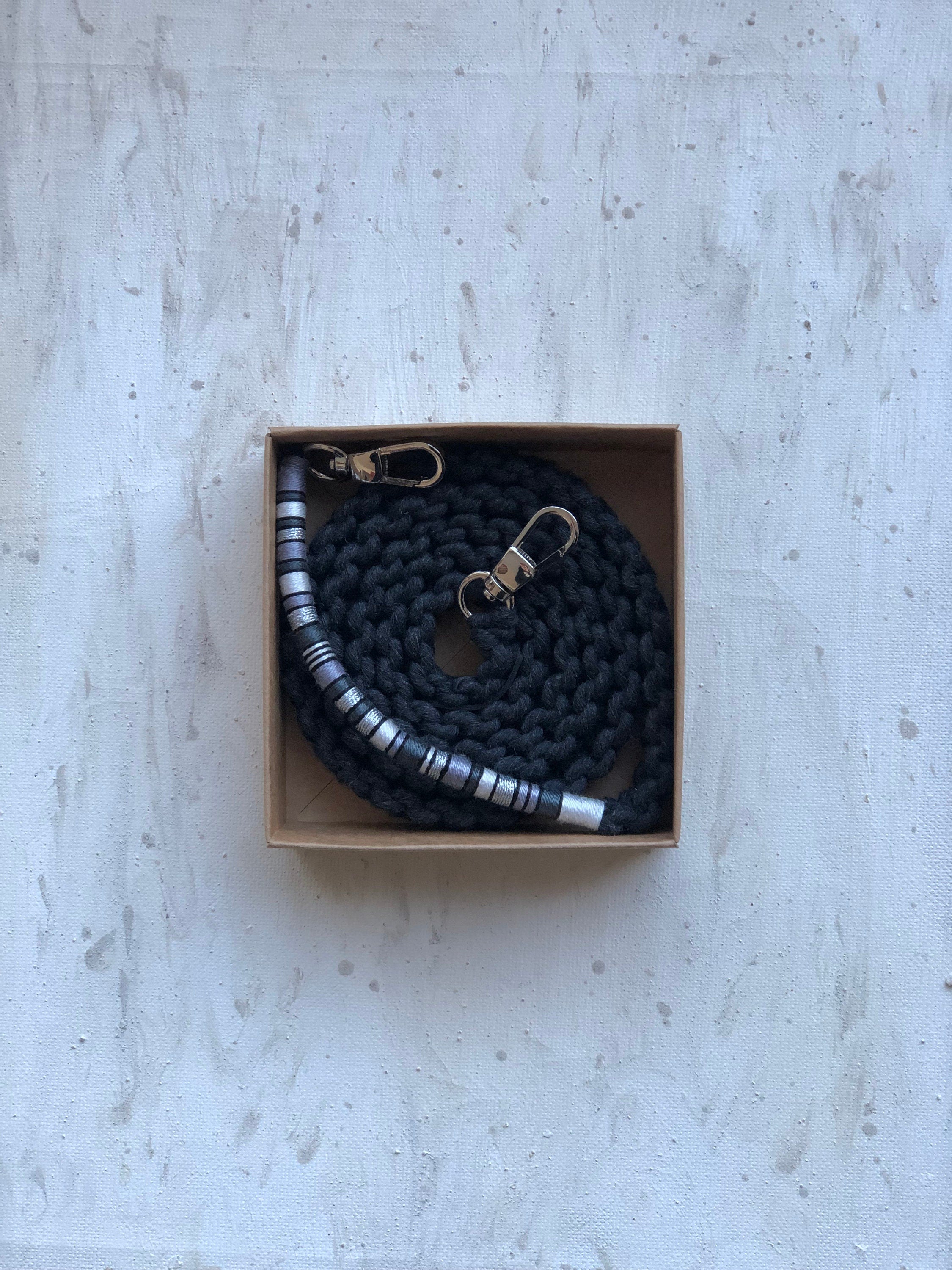 Phone Lanyard, Crossbody Black Gray Strap