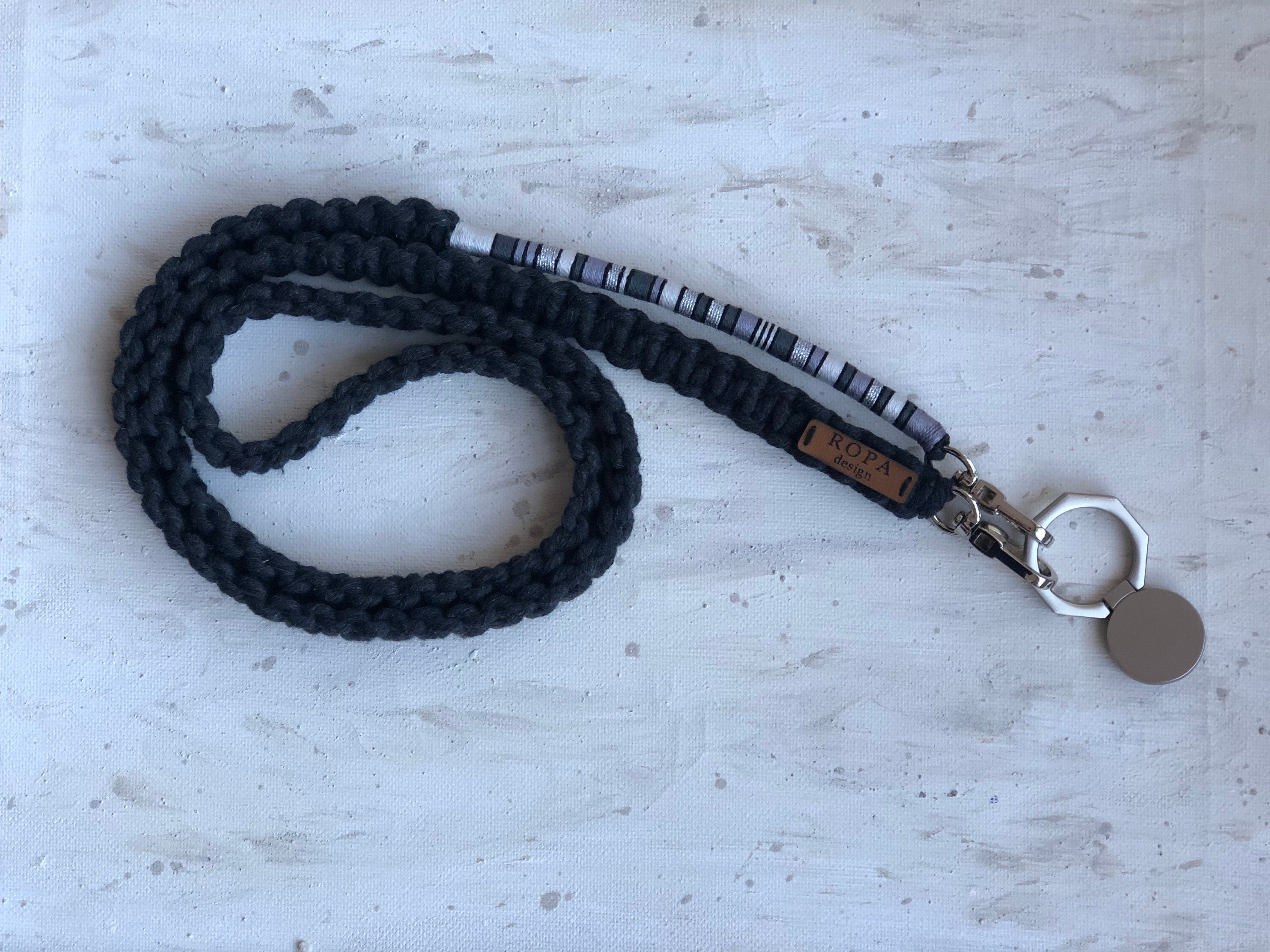Phone Lanyard, Crossbody Black Gray Strap
