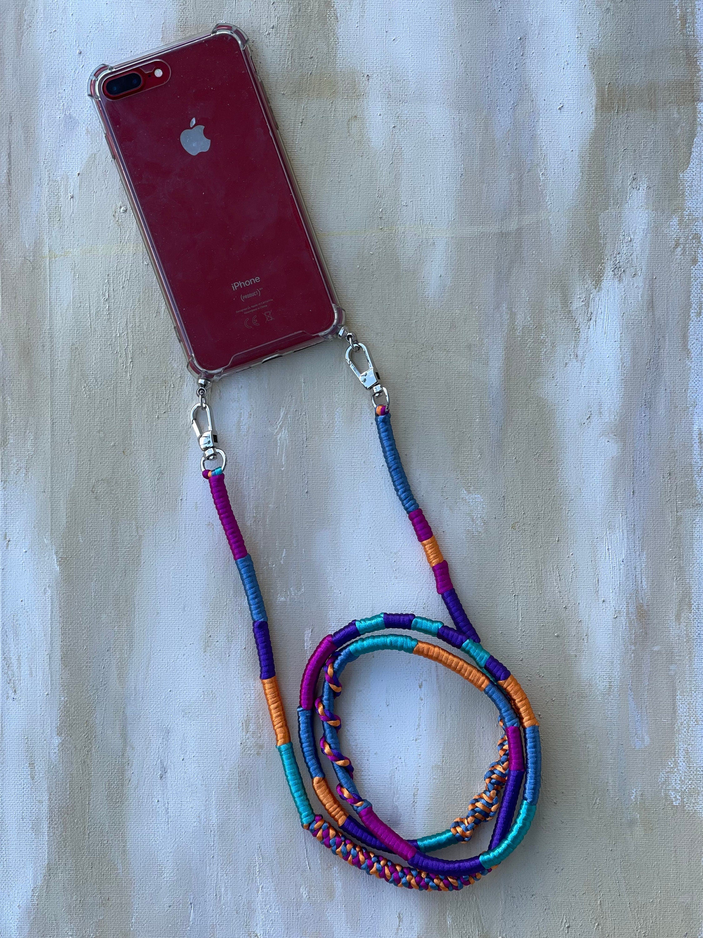 Phone Lanyard Strap | Colorful Satin Phone Strap | Handmade Phone Case Lanyard