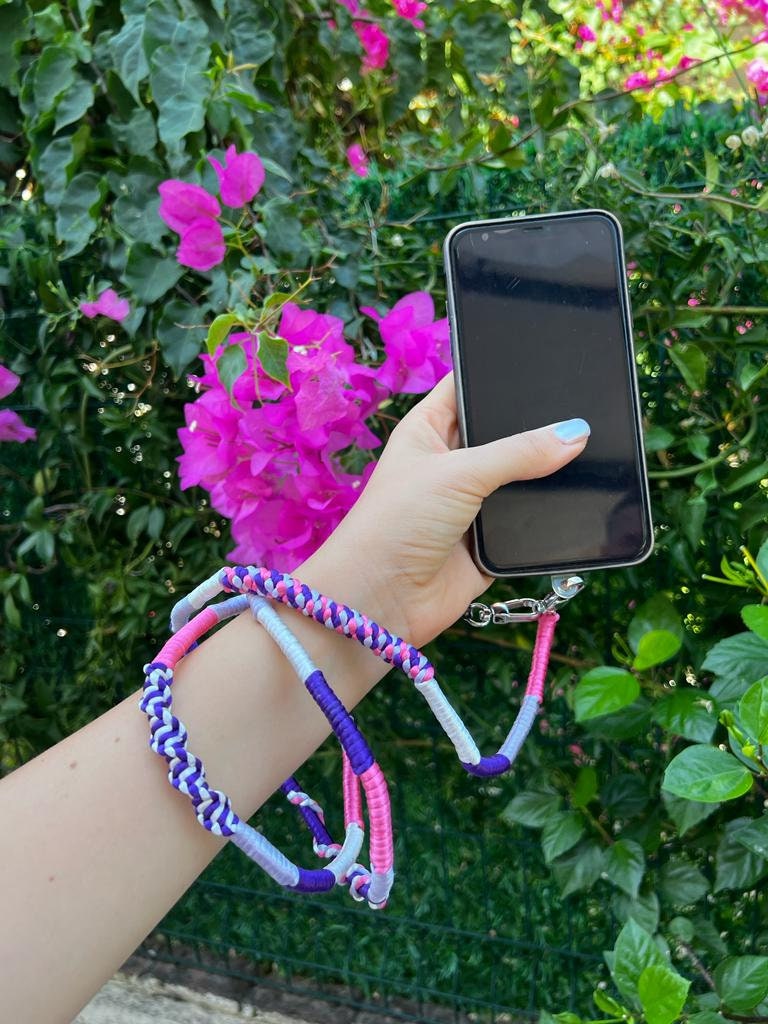 Purple Lilac Shiny Satin Mobile Phone Lanyard Cord Straps