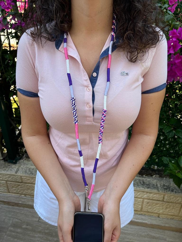 Purple Lilac Shiny Satin Mobile Phone Lanyard Cord Straps