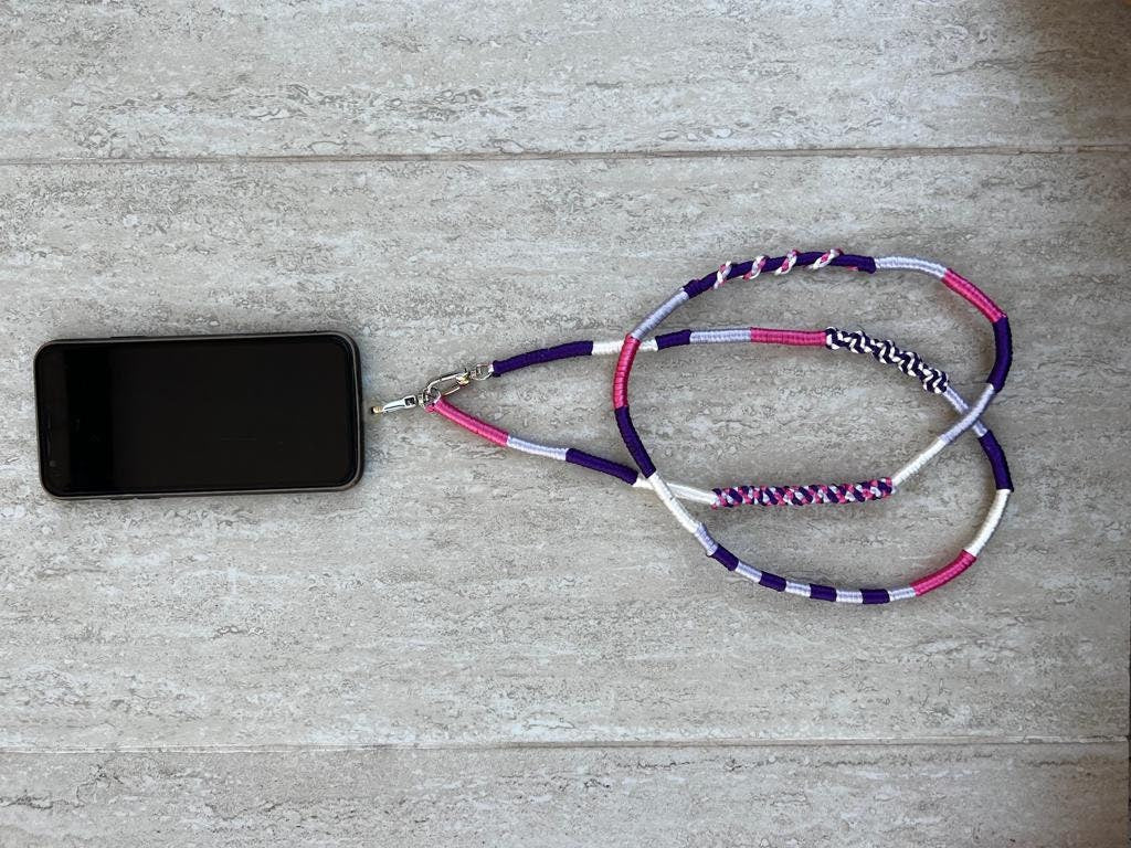 Purple Lilac Shiny Satin Mobile Phone Lanyard Cord Straps