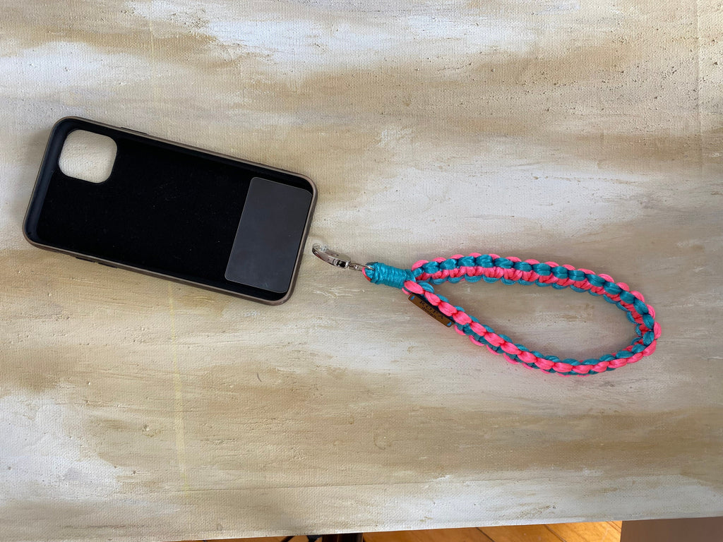 Purse Hande Clutch Wristlet Camera Wrist Strap, Blue Pink Phone Loop Handle Lanyard