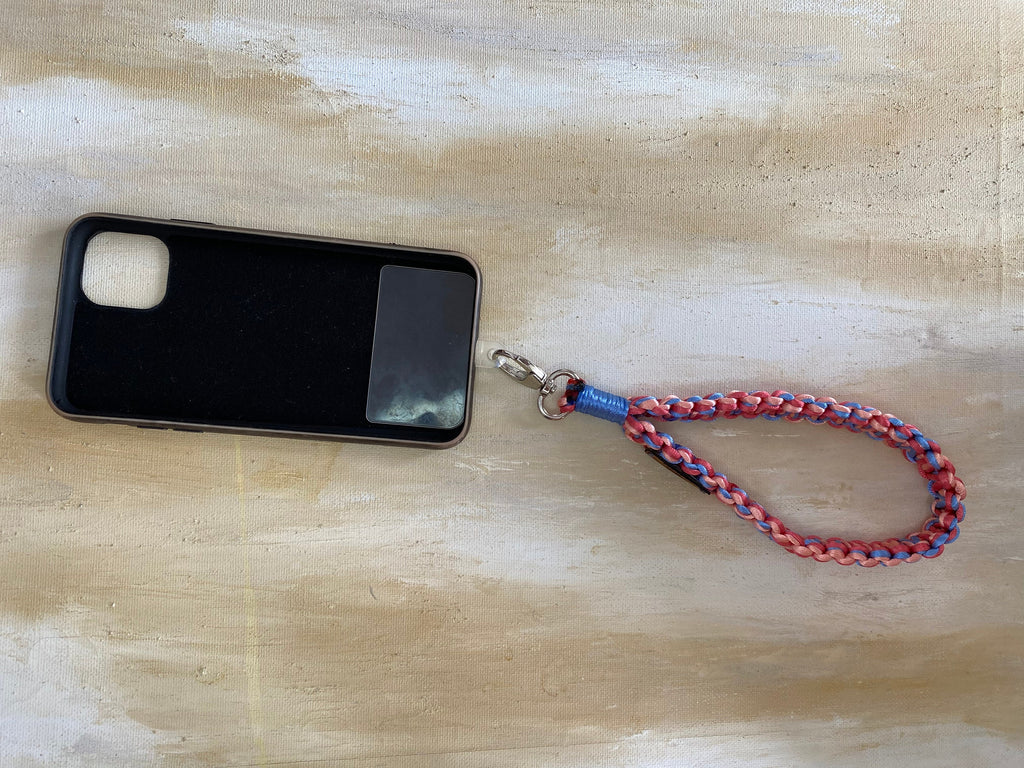 Purse Hande Clutch Wristlet Camera Wrist Strap, Blue Pink Phone Loop Handle Lanyard