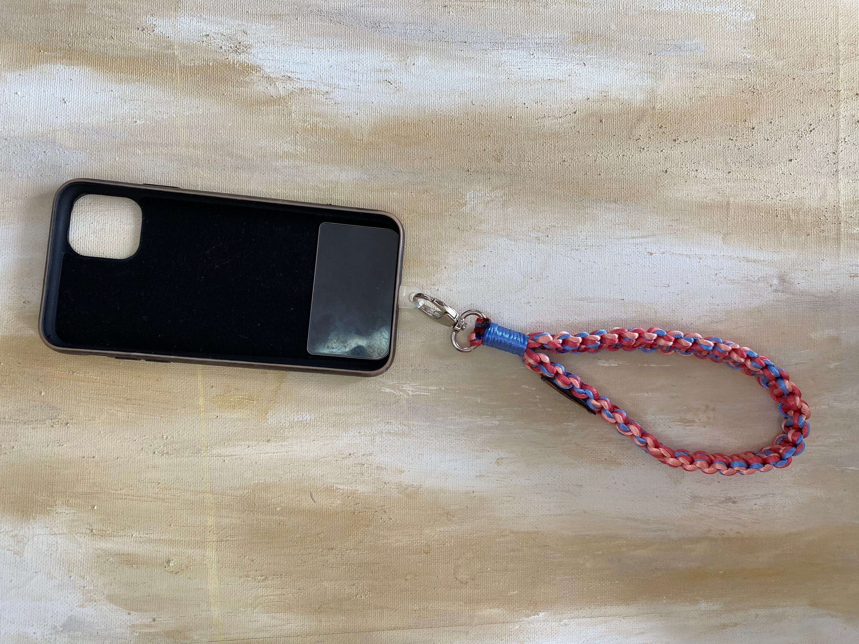 Purse Hande Clutch Wristlet Camera Wrist Strap, Blue Pink Phone Loop Handle Lanyard