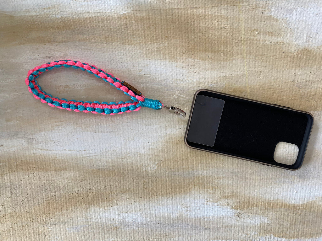 Purse Hande Clutch Wristlet Camera Wrist Strap, Blue Pink Phone Loop Handle Lanyard