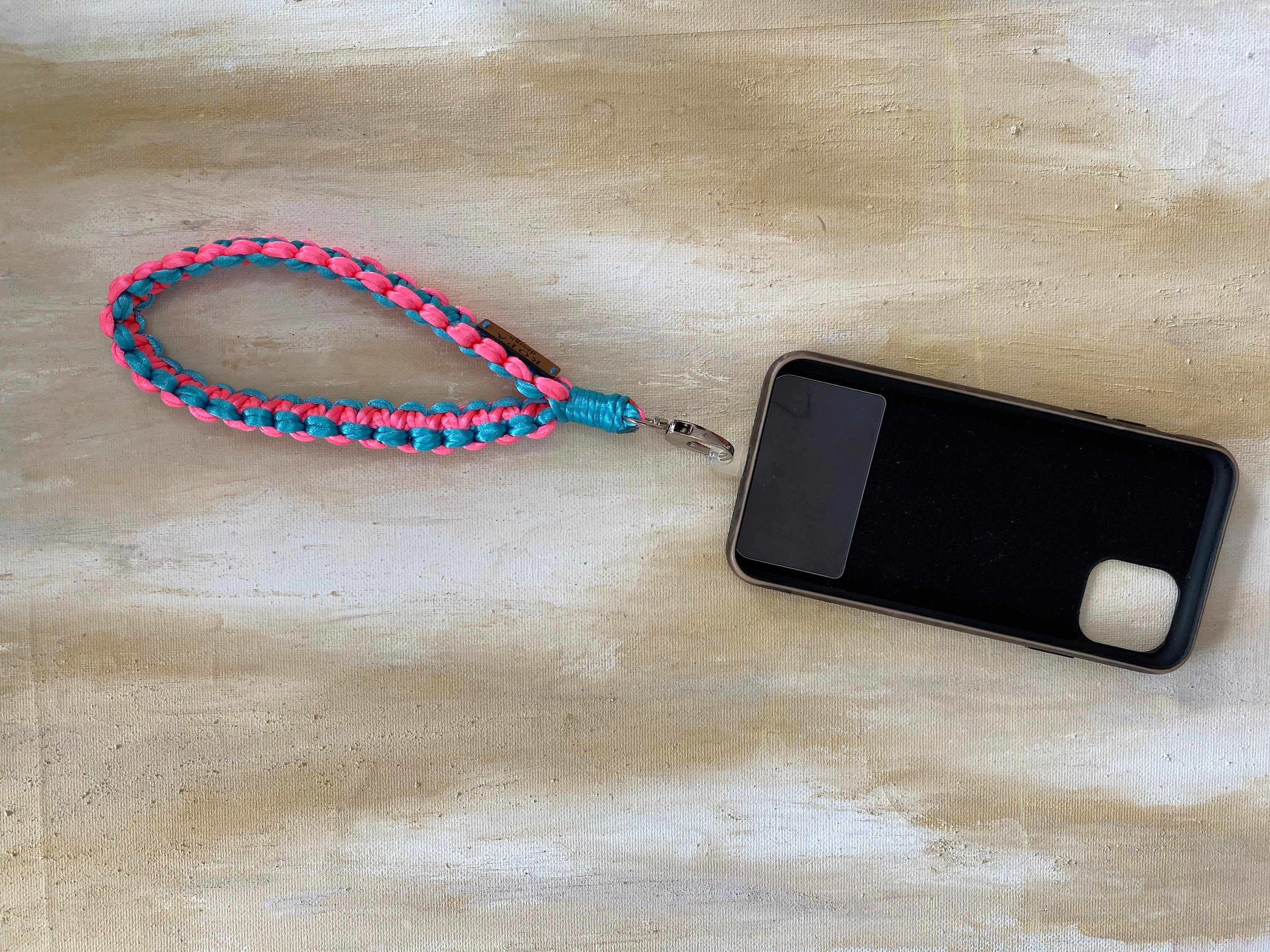 Purse Hande Clutch Wristlet Camera Wrist Strap, Blue Pink Phone Loop Handle Lanyard